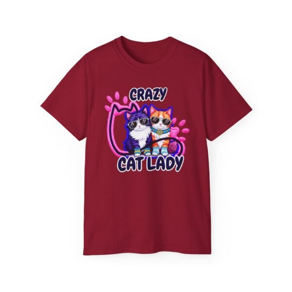 Crazy Cat Lady T-Shirt,  Cute Colorful Kitten Graphic Tee for Cat Lovers, 3D Embroidery Effect