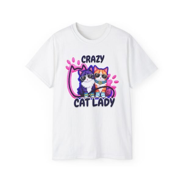 Crazy Cat Lady T-Shirt,  Cute Colorful Kitten Graphic Tee for Cat Lovers, 3D Embroidery Effect