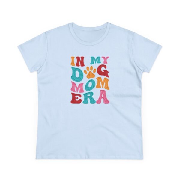 In My Dog Mom Era T-Shirt , Women's Dog Mom Tee, Colorful Retro Paw Design, Thread Effect Design