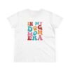 In My Dog Mom Era T-Shirt , Women's Dog Mom Tee, Colorful Retro Paw Design, Thread Effect Design
