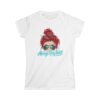 15819961645106627682_2048.jpeg Always Stay Wild Tee, Women's Graphic Shirt with Red Hair Bun & Sunglasses