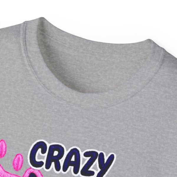 Crazy Cat Lady T-Shirt,  Cute Colorful Kitten Graphic Tee for Cat Lovers, 3D Embroidery Effect