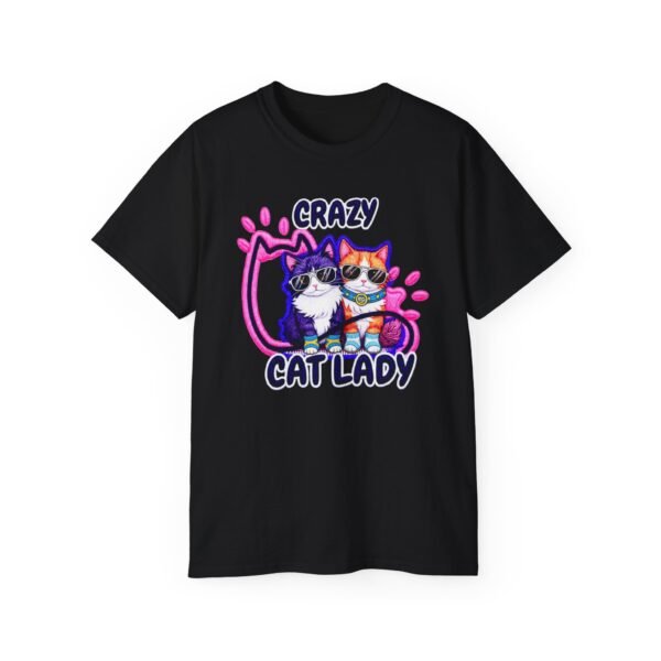 Crazy Cat Lady T-Shirt,  Cute Colorful Kitten Graphic Tee for Cat Lovers, 3D Embroidery Effect