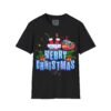 Merry Christmas T-Shirt Big Design,  Festive Santa Sleigh Holiday Tee