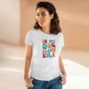 In My Dog Mom Era T-Shirt , Women's Dog Mom Tee, Colorful Retro Paw Design, Thread Effect Design