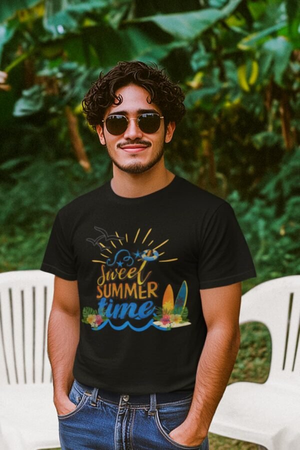 Unisex Sweet Summer Time T-Shirt,  Beach Surf Graphic Tee