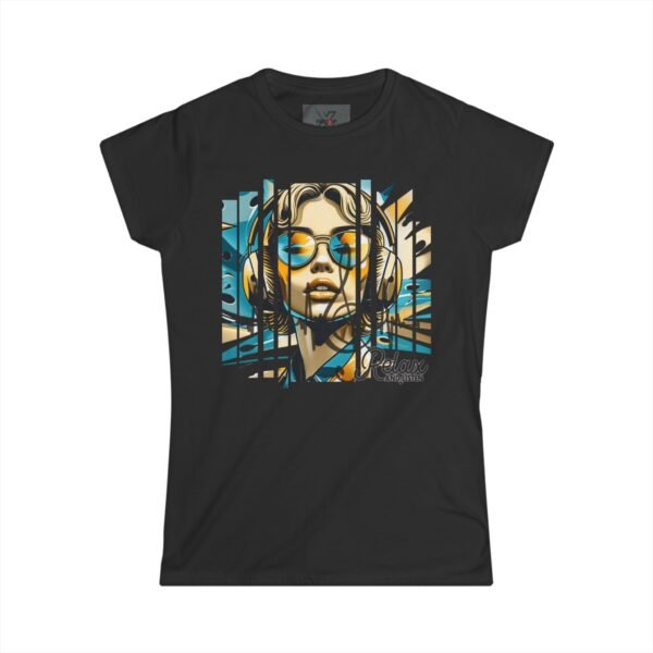 Women’s Coastal Softstyle Tee Lightweight, Breathable Beach Vibes Shirt for Everyday Comfort, Women’s Graphic Tee, Retro Sunglasses Portrait Tee