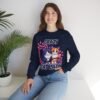 Crazy Cat Lady Sweatshirt , Cute Two Cats Crewneck for Cat Lovers, 3D Embroidery Effect Design
