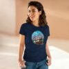 Cowboy Wagon Scene Women's Tee, Mountain Ranch Hayride Graphic Shirt