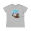 Cowboy Wagon Scene Women's Tee, Mountain Ranch Hayride Graphic Shirt