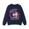 Crazy Cat Lady Sweatshirt , Cute Two Cats Crewneck for Cat Lovers, 3D Embroidery Effect Design