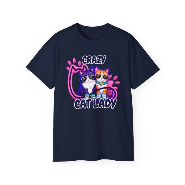 Crazy Cat Lady T-Shirt,  Cute Colorful Kitten Graphic Tee for Cat Lovers, 3D Embroidery Effect