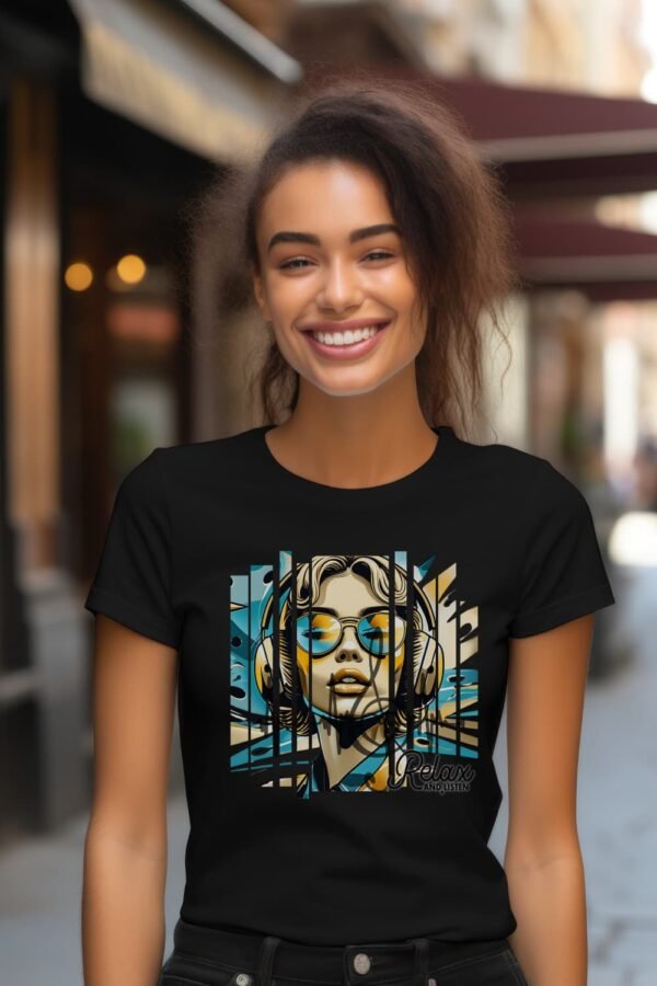 Women’s Coastal Softstyle Tee Lightweight, Breathable Beach Vibes Shirt for Everyday Comfort, Women’s Graphic Tee, Retro Sunglasses Portrait Tee