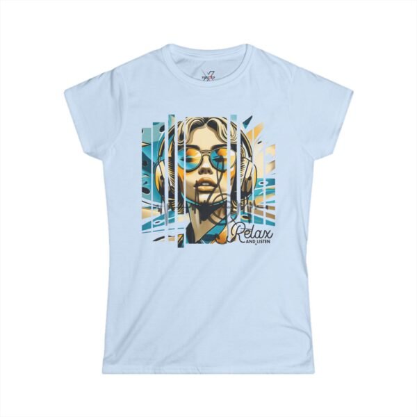 Women’s Coastal Softstyle Tee Lightweight, Breathable Beach Vibes Shirt for Everyday Comfort, Women’s Graphic Tee, Retro Sunglasses Portrait Tee