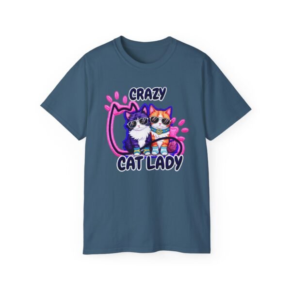 Crazy Cat Lady T-Shirt,  Cute Colorful Kitten Graphic Tee for Cat Lovers, 3D Embroidery Effect