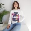 Crazy Cat Lady Sweatshirt , Cute Two Cats Crewneck for Cat Lovers, 3D Embroidery Effect Design