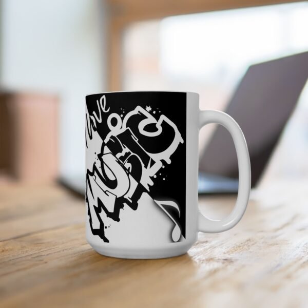4994871545549567339_2048.jpeg Ceramic Mug Black & White Graffiti 'I Love Music' Coffee Mug (15oz)