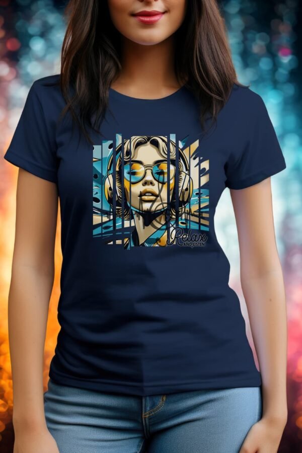 Women’s Coastal Softstyle Tee Lightweight, Breathable Beach Vibes Shirt for Everyday Comfort, Women’s Graphic Tee, Retro Sunglasses Portrait Tee