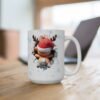 5857038748438686563_2048.jpeg Christmas Reindeer Ceramic Mug – Cute Santa Hat Reindeer with Snowflakes (15oz)