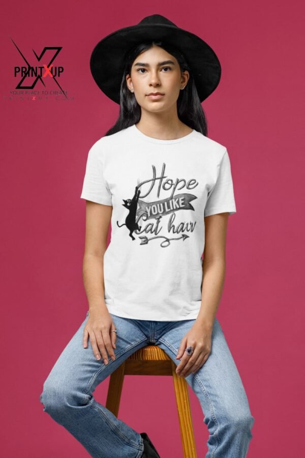 Unisex Cat Hair Graphic Tee,  Graphic Tee for Cat Lovers