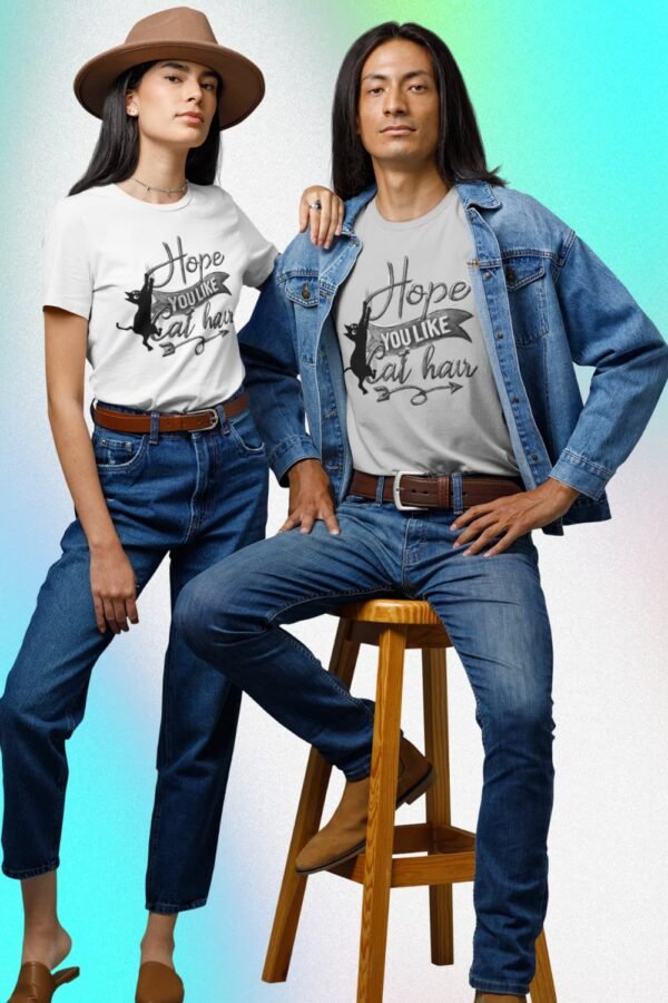 Unisex Cat Hair Graphic Tee,  Graphic Tee for Cat Lovers