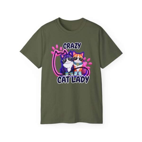 Crazy Cat Lady T-Shirt,  Cute Colorful Kitten Graphic Tee for Cat Lovers, 3D Embroidery Effect