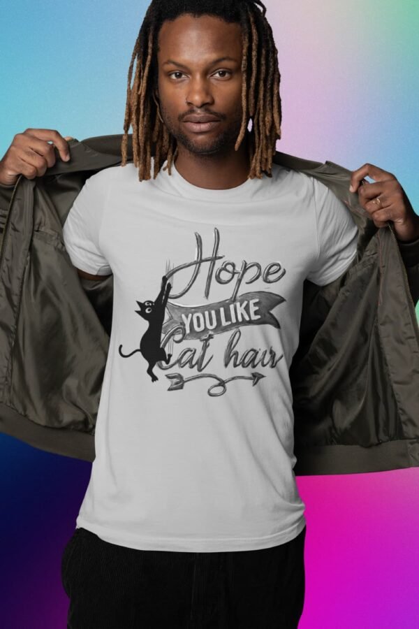 Unisex Cat Hair Graphic Tee,  Graphic Tee for Cat Lovers
