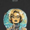 Vintage Pop Art Women's Tee , Retro Blonde Portrait Graphic