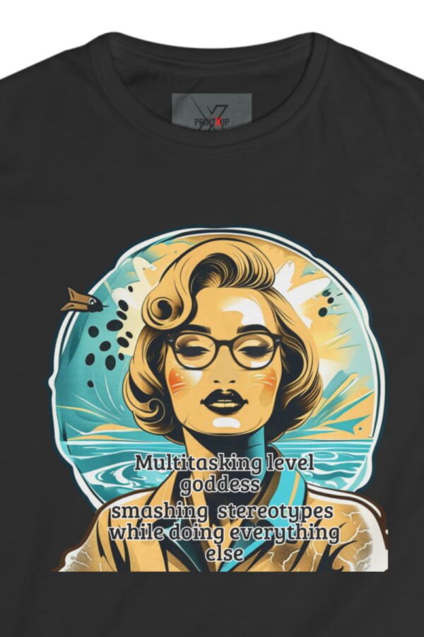 Vintage Pop Art Women's Tee , Retro Blonde Portrait Graphic