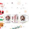 Please (9) Merry Christmas Santa Ceramic Mug, Festive Holiday Coffee Cup (15oz)
