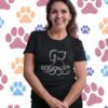Dog Mom T-Shirt, Script Line Art Puppy Tee for Dog Lovers