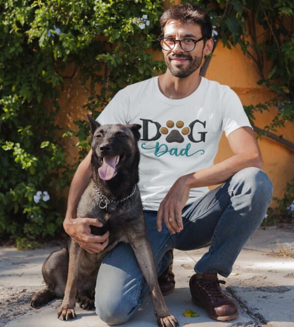 Dog Dad Tee, Because Fur Is a Fashion Statement, Tee for Pet Lovers, Embroidery Style Effect