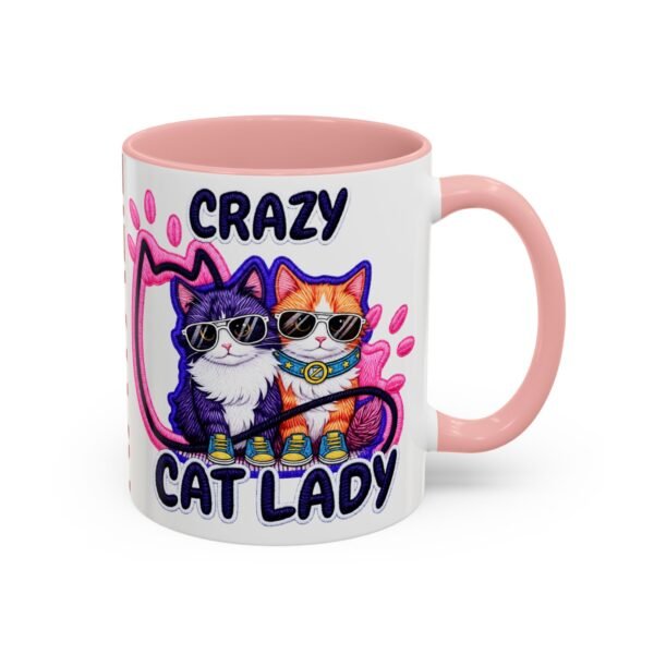 Personalized Mug, Crazy Cat Lady Accent Coffee Mug , Cute Sunglasses Cats