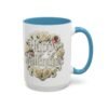 Valentine Mug , Happy Valentine Floral AccentMug, Colorful Coffee Mugs (11/15oz)