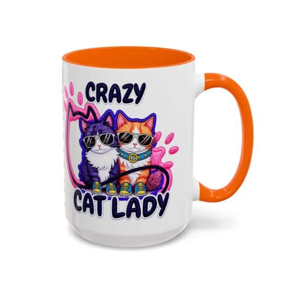 Personalized Mug, Crazy Cat Lady Accent Coffee Mug , Cute Sunglasses Cats