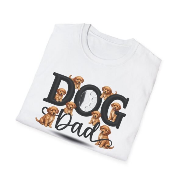 Dog Dad T-Shirt, Cute Puppy Graphic Tee for Dog Lovers, Embroidery Style Effect