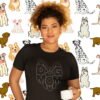 Dog Mom T-Shirt, Cute Paw Heart Graphic Tee for Dog Lovers