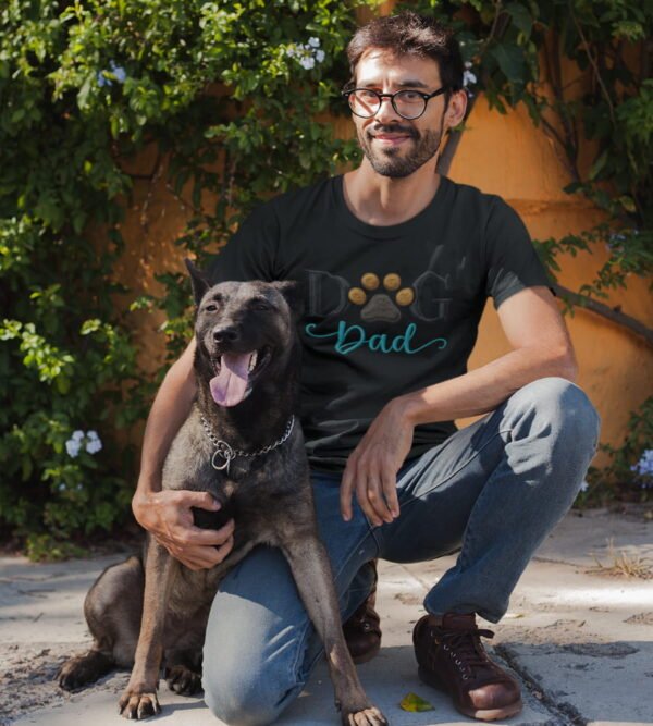 Dog Dad Tee, Because Fur Is a Fashion Statement, Tee for Pet Lovers, Embroidery Style Effect