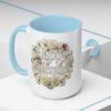 Valentine Mug , Happy Valentine Floral AccentMug, Colorful Coffee Mugs (11/15oz)