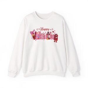 11268303296706176313_2048.jpeg Happy Valentine Women's Sweatshirt, Festive Heart, Gift Pattern Crewneck