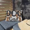 Dog Dad Outdoor Pillow, Cute Puppy Paw Print Accent for Porch & Patio, Father's Day Gift, Embroidery Style Effect