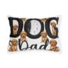 Dog Dad Outdoor Pillow, Cute Puppy Paw Print Accent for Porch & Patio, Father's Day Gift, Embroidery Style Effect