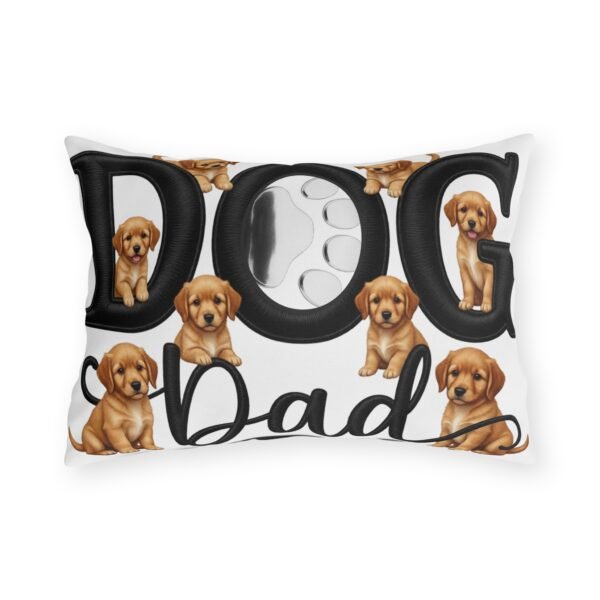 Dog Dad Outdoor Pillow, Cute Puppy Paw Print Accent for Porch & Patio, Father's Day Gift, Embroidery Style Effect