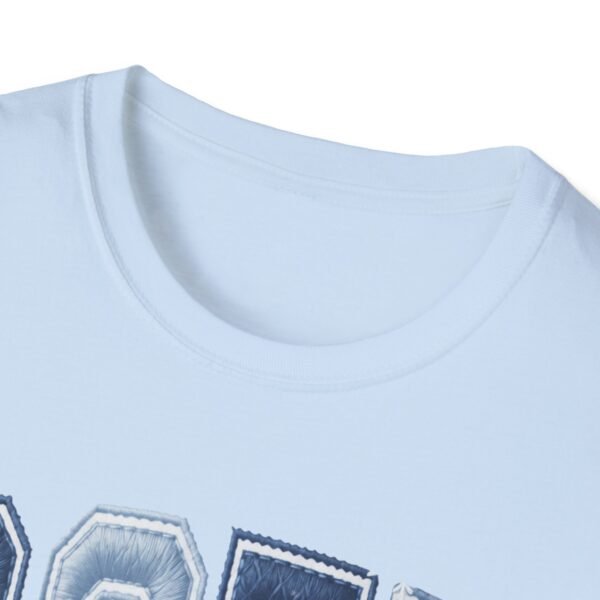 Winter Design T-Shirt, T-Shirt With College-Style Letter Print, Embroidered Effect.