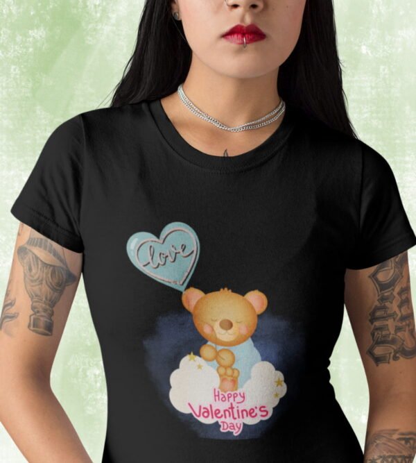 Valentine Bear Tee Cute Happy Valentine’s Day, Women’s T-Shirt