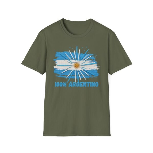 100% Argentino T-Shirt,  Distressed Argentina Flag Tee, Thread-Style Effect