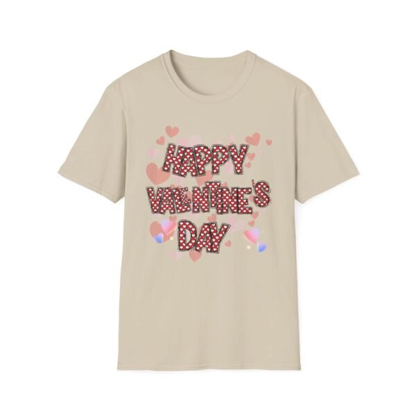Happy Valentine’s Day T-Shirt, Cute Heart Pattern Valentine Tee, Women's T-Shirt