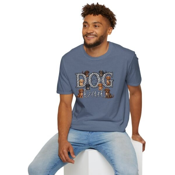 Dog Dad T-Shirt, Cute Paw Print & Puppy Graphic Tee, This soft, Embroidery Style Effect