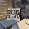 Dog Dad Outdoor Pillow, Cute Puppy Paw Print Accent for Porch & Patio, Father's Day Gift, Embroidery Style Effect