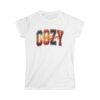 Cozy Season Women's Tee, Retro Fall Vibes Graphic Shirt, Embroidery style effect